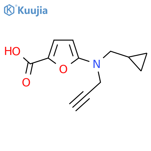 5-(cyclopropylmethyl)(prop-2-yn-1-yl)aminofuran-2-carboxylic acid structure
