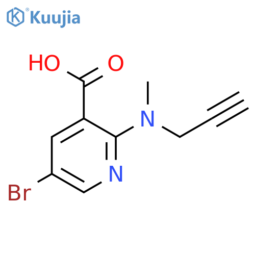 5-bromo-2-methyl(prop-2-yn-1-yl)aminopyridine-3-carboxylic acid structure