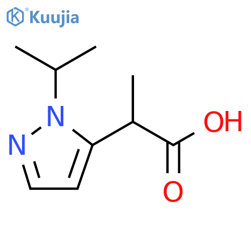 2-1-(propan-2-yl)-1H-pyrazol-5-ylpropanoic acid structure