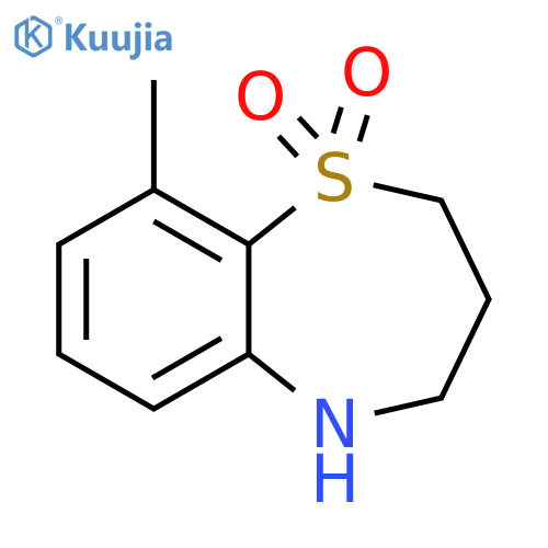 9-methyl-2,3,4,5-tetrahydro-1lambda6,5-benzothiazepine-1,1-dione structure