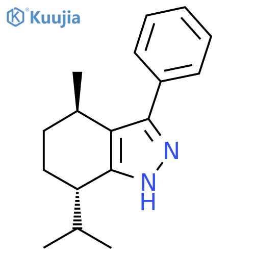 7-isopropyl-4-methyl-3-phenyl-4,5,6,7-tetrahydro-1H-indazole structure