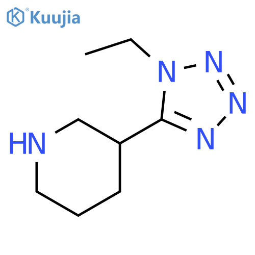Piperidine, 3-(1-ethyl-1H-tetrazol-5-yl)- structure