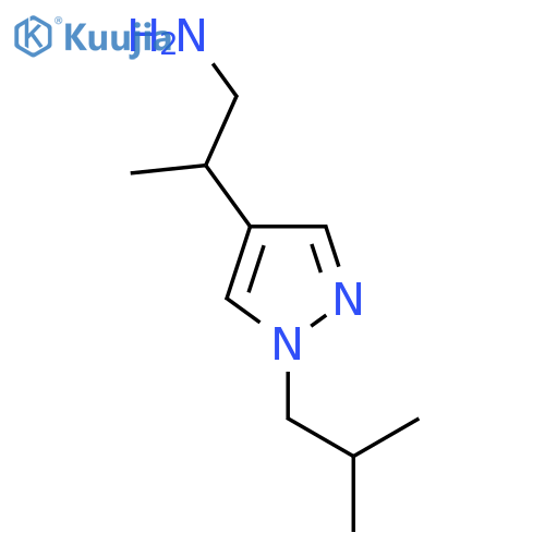 2-1-(2-methylpropyl)-1H-pyrazol-4-ylpropan-1-amine structure