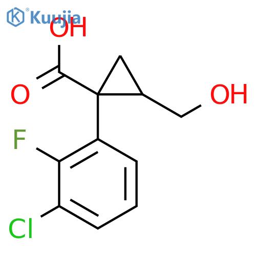 1-(3-Chloro-2-fluorophenyl)-2-(hydroxymethyl)cyclopropane-1-carboxylic acid structure