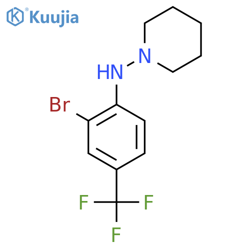 N-[2-Bromo-4-(trifluoromethyl)phenyl]piperidin-1-amine structure