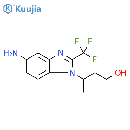 3-[5-amino-2-(trifluoromethyl)-1H-1,3-benzodiazol-1-yl]butan-1-ol structure