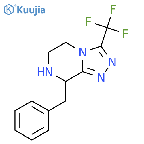 8-benzyl-3-(trifluoromethyl)-5H,6H,7H,8H-[1,2,4]triazolo[4,3-a]pyrazine structure