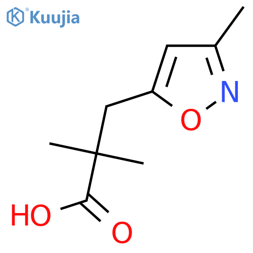 2,2-dimethyl-3-(3-methyl-1,2-oxazol-5-yl)propanoic acid structure
