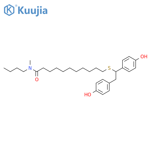 Undecanamide,11-[[1,2-bis(4-hydroxyphenyl)ethyl]thio]-N-butyl-N-methyl- structure