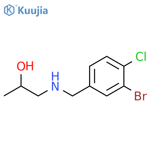 1-{(3-bromo-4-chlorophenyl)methylamino}propan-2-ol structure