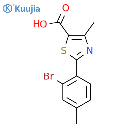 2-(2-bromo-4-methylphenyl)-4-methyl-1,3-thiazole-5-carboxylic acid structure
