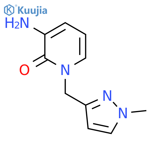 3-amino-1-(1-methyl-1H-pyrazol-3-yl)methyl-1,2-dihydropyridin-2-one structure