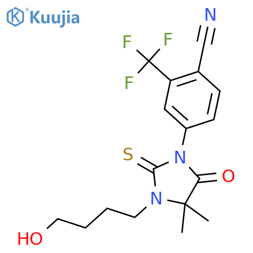 4-4,4-Dimethyl-3-(4-hydroxybutyl)-5-oxo-2-thioxo-1-imidazolidinyl-2-(trifluoromethyl)benzonitrile structure