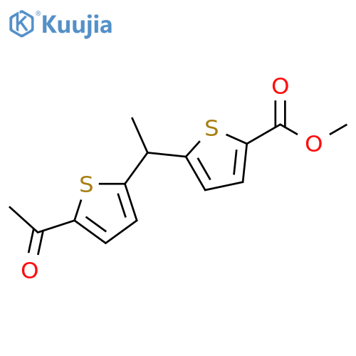 2-Thiophenecarboxylic acid, 5-[1-(5-acetyl-2-thienyl)ethyl]-, methyl ester structure