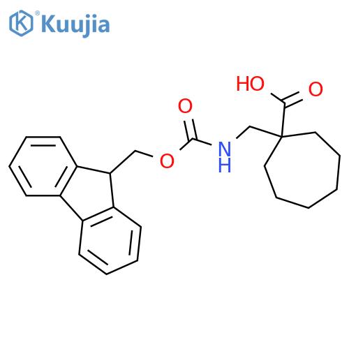 1-({(9H-fluoren-9-yl)methoxycarbonyl}amino)methylcycloheptane-1-carboxylic acid structure