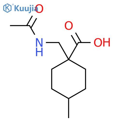 1-(Acetamidomethyl)-4-methylcyclohexane-1-carboxylic acid structure