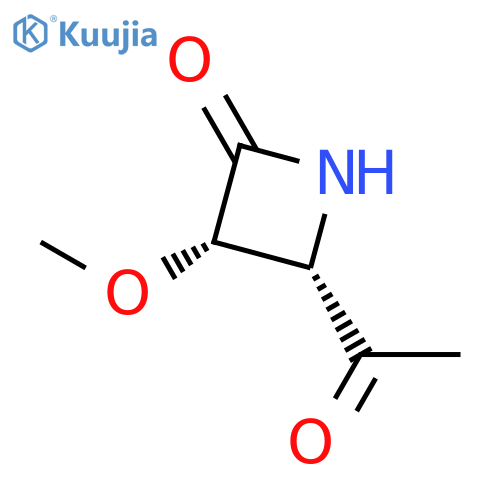 2-Azetidinone, 4-acetyl-3-methoxy-, (3S-cis)- (9CI) structure