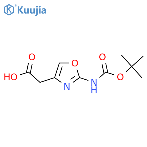 2-(2-{[(Tert-butoxy)carbonyl]amino}-1,3-oxazol-4-yl)acetic acid structure