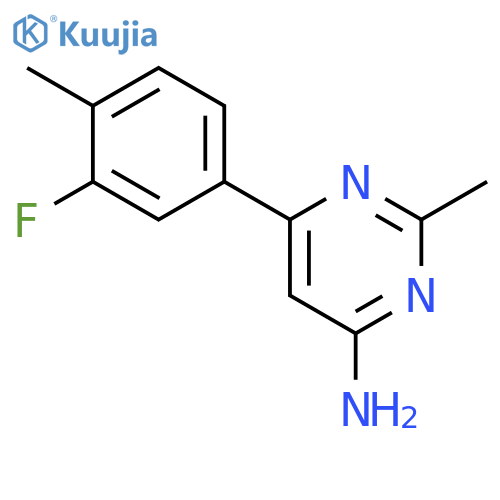 6-(3-fluoro-4-methylphenyl)-2-methylpyrimidin-4-amine structure