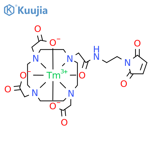 Thulium (III) 1,4,7,10-tetraazacyclododecane-1,4,7-tris(acetic acid)-10-maleimidoethylacetamide structure