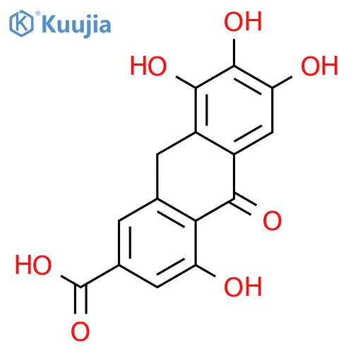 2-Anthracenecarboxylicacid, 9,10-dihydro-4,6,7,8-tetrahydroxy-10-oxo- structure