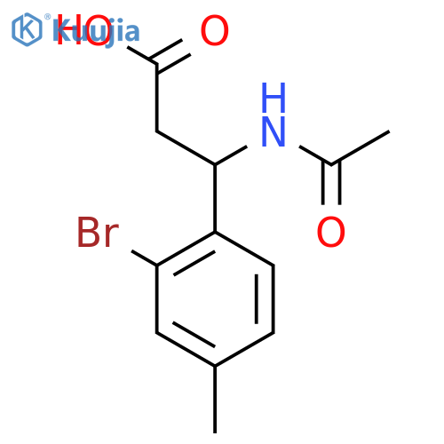 3-(2-bromo-4-methylphenyl)-3-acetamidopropanoic acid structure