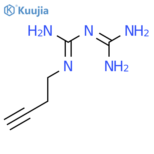 N-{amino[(but-3-yn-1-yl)amino]methylidene}guanidine structure