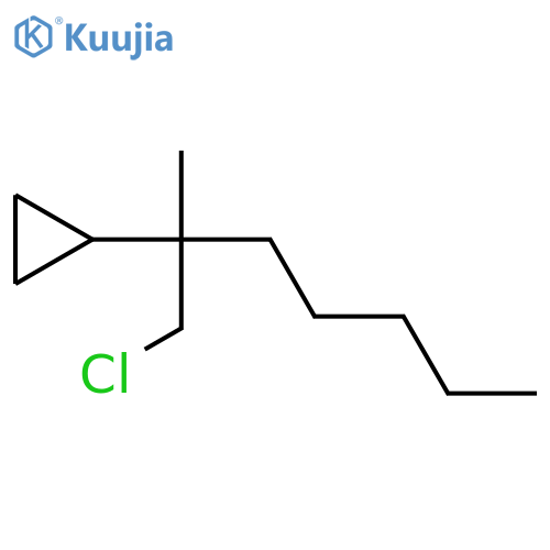 (1-Chloro-2-methylheptan-2-yl)cyclopropane structure
