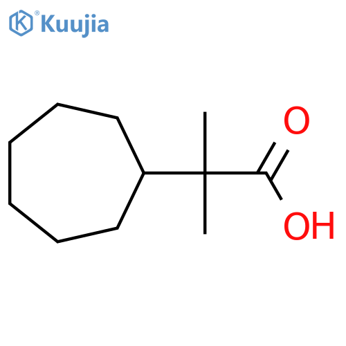 2-cycloheptyl-2-methylpropanoic acid structure