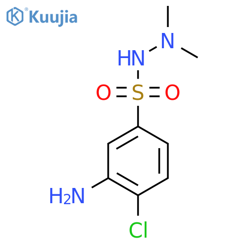 3-amino-4-chloro-N',N'-dimethylbenzene-1-sulfonohydrazide structure