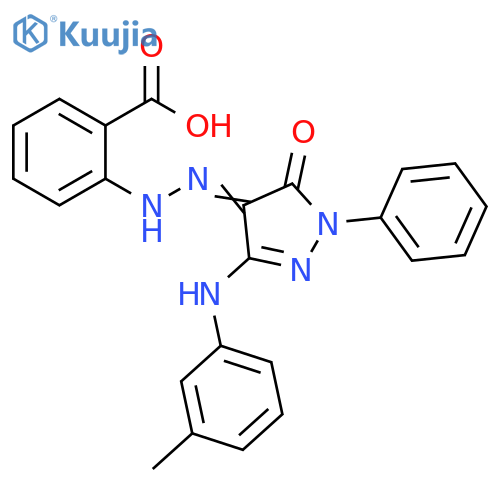 Benzoic acid,2-[[1,5-dihydro-3-[(3-methylphenyl)amino]-5-oxo-1-phenyl-4H-pyrazol-4-ylidene]hydrazino]- structure