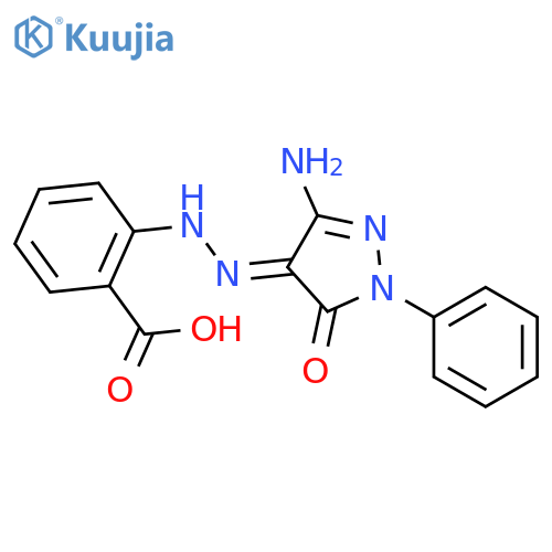 2-{2-[(4Z)-3-amino-5-oxo-1-phenyl-4,5-dihydro-1H-pyrazol-4-ylidene]hydrazin-1-yl}benzoic acid structure
