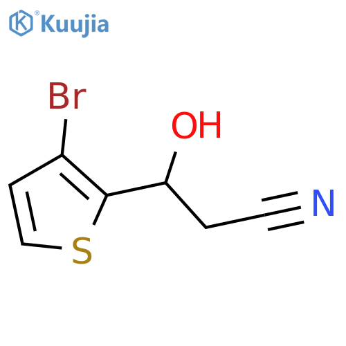 3-(3-bromothiophen-2-yl)-3-hydroxypropanenitrile structure
