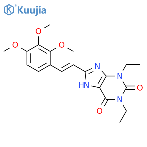 1H-Purine-2,6-dione,1,3-diethyl-3,7-dihydro-8-[2-(2,3,4-trimethoxyphenyl)ethenyl]-, (E)- (9CI) structure