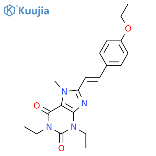 1H-Purine-2,6-dione,8-[2-(4-ethoxyphenyl)ethenyl]-1,3-diethyl-3,7-dihydro-7-methyl-, (E)- (9CI) structure