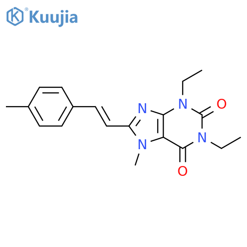 1H-Purine-2,6-dione,1,3-diethyl-3,7-dihydro-7-methyl-8-[2-(4-methylphenyl)ethenyl]-, (E)- (9CI) structure