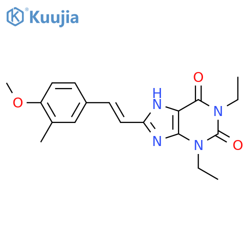 1H-Purine-2,6-dione,1,3-diethyl-3,7-dihydro-8-[2-(4-methoxy-3-methylphenyl)ethenyl]-, (E)- (9CI) structure