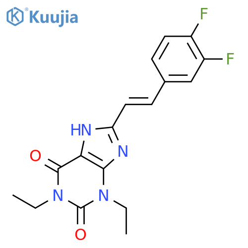 1H-Purine-2,6-dione,8-[2-(3,4-difluorophenyl)ethenyl]-1,3-diethyl-3,7-dihydro-, (E)- (9CI) structure