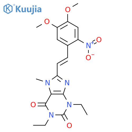 1H-Purine-2,6-dione,8-[2-(4,5-dimethoxy-2-nitrophenyl)ethenyl]-1,3-diethyl-3,7-dihydro-7-methyl-,(E)- (9CI) structure