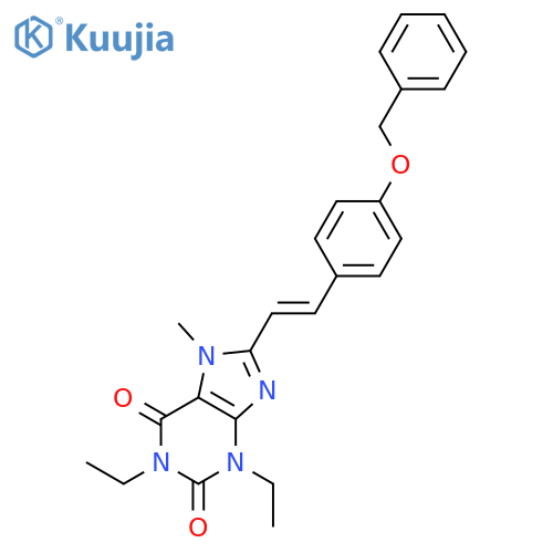 1H-Purine-2,6-dione,1,3-diethyl-3,7-dihydro-7-methyl-8-[2-[4-(phenylmethoxy)phenyl]ethenyl]-, (E)-(9CI) structure