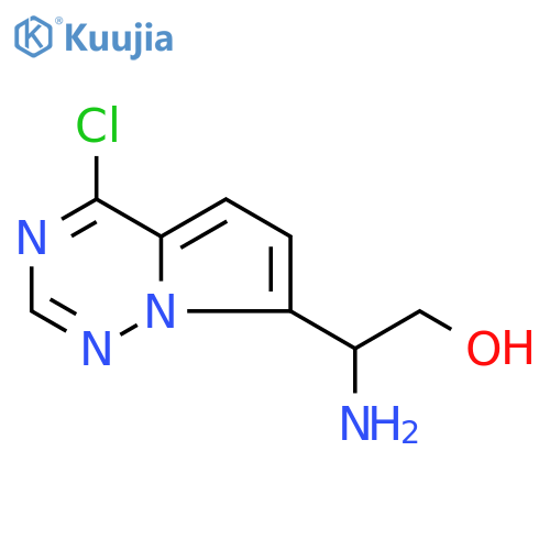 2-amino-2-{4-chloropyrrolo[2,1-f][1,2,4]triazin-7-yl}ethan-1-ol structure