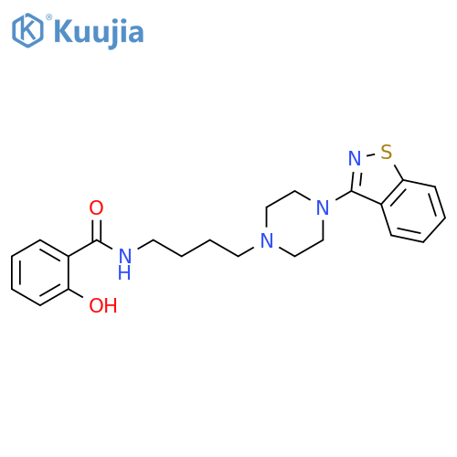 Benzamide,N-[4-[4-(1,2-benzisothiazol-3-yl)-1-piperazinyl]butyl]-2-hydroxy- structure