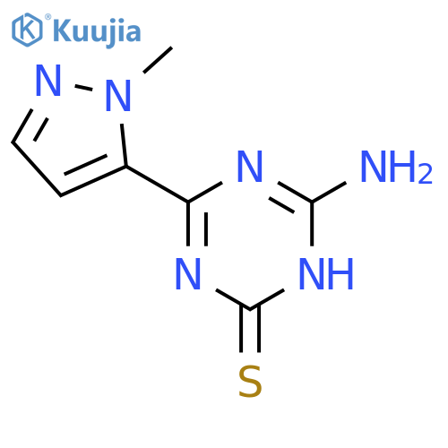 1,3,5-Triazine-2(1H)-thione, 6-amino-4-(1-methyl-1H-pyrazol-5-yl)- structure