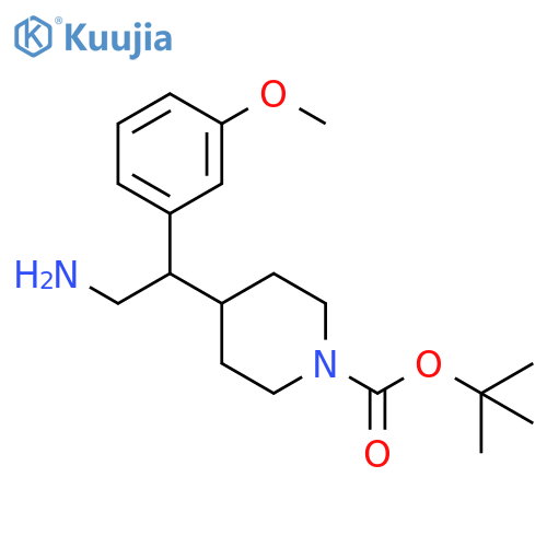 1-Piperidinecarboxylic acid, 4-[2-amino-1-(3-methoxyphenyl)ethyl]-, 1,1-dimethylethyl ester structure
