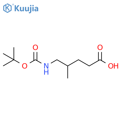 5-{(tert-butoxy)carbonylamino}-4-methylpentanoic acid structure