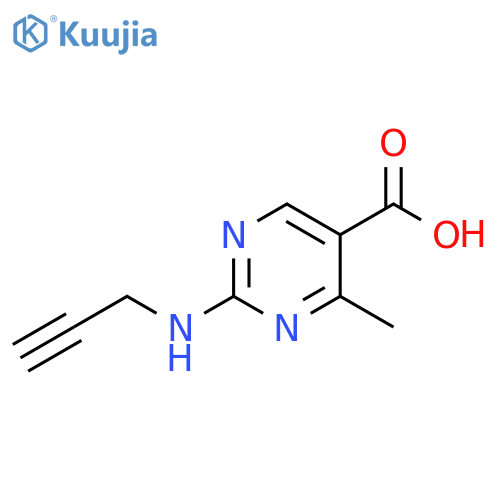 4-methyl-2-(prop-2-yn-1-yl)aminopyrimidine-5-carboxylic acid structure