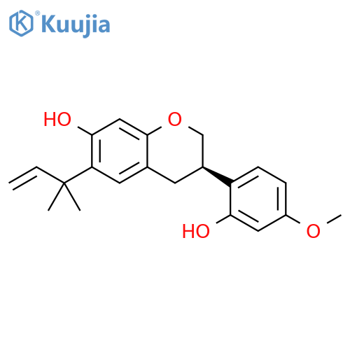 2H-1-Benzopyran-7-ol,6-(1,1-dimethyl-2-propen-1-yl)-3,4-dihydro-3-(2-hydroxy-4-methoxyphenyl)-,(3R)- structure