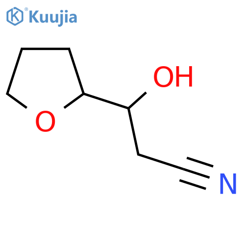 3-hydroxy-3-(oxolan-2-yl)propanenitrile structure