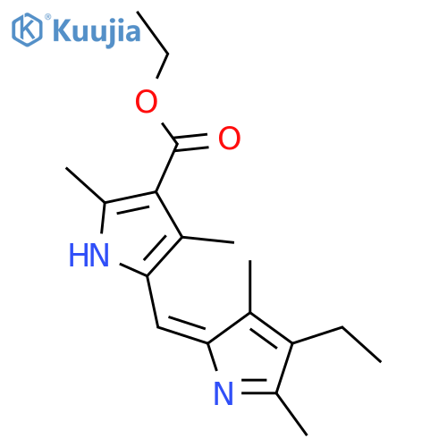 2H-Pyrrole-4-carboxylicacid, 2-[(4-ethyl-3,5-dimethyl-1H-pyrrol-2-yl)methylene]-3,5-dimethyl-, ethylester, hydrobromide (1:1) structure