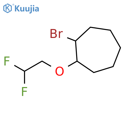 1-Bromo-2-(2,2-difluoroethoxy)cycloheptane structure